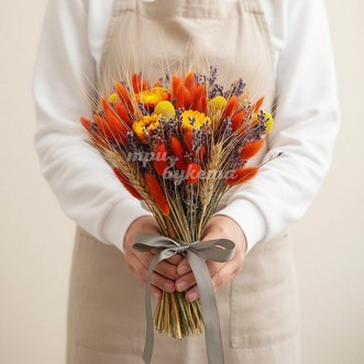 Букет из лагуруса и краспедий