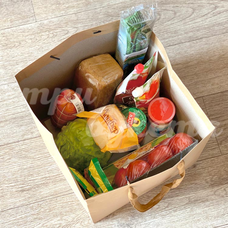 Продуктовое ассорти с овощами (в бумажном пакете)